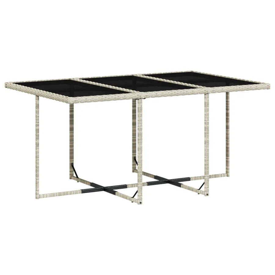 Ensemble à manger de jardin 11pcs avec coussins gris poly rotin - 4