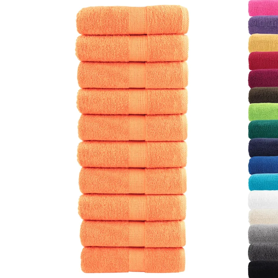 Serviettes de toilette premium SOLUND 10 pièces Orange 30 x 30 cm 600 g/m² - 2