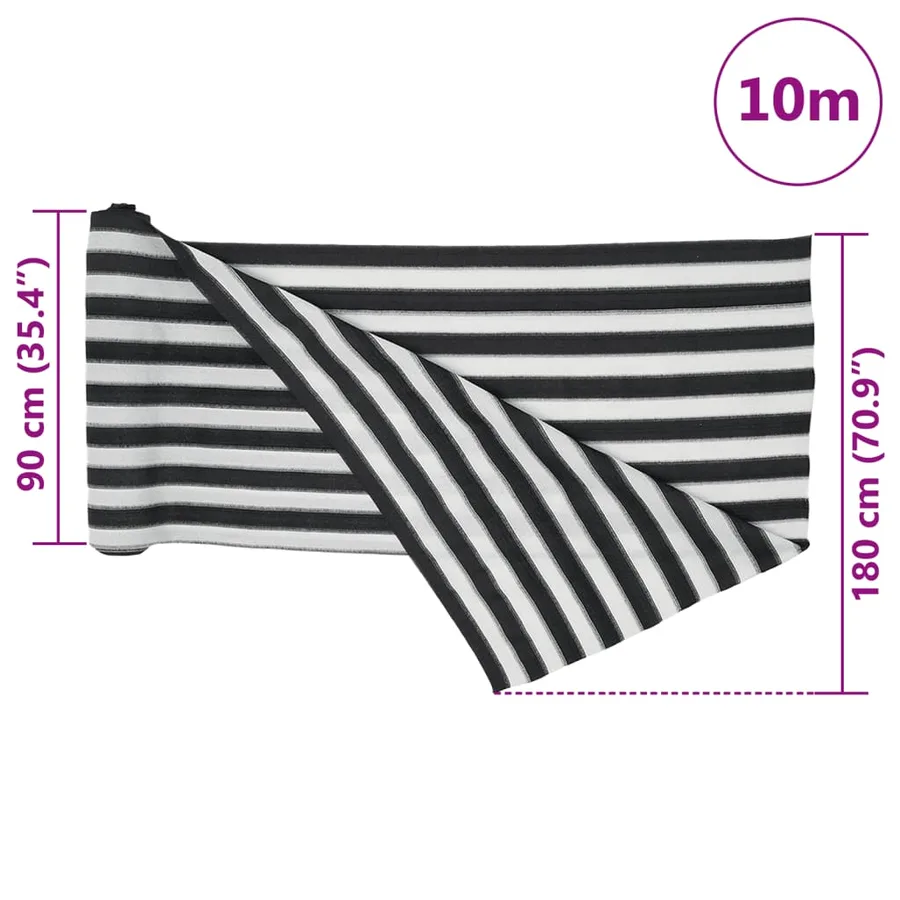 Filet brise-vue anthracite et blanc 1,8x10 m PEHD 150 g/m² - 8