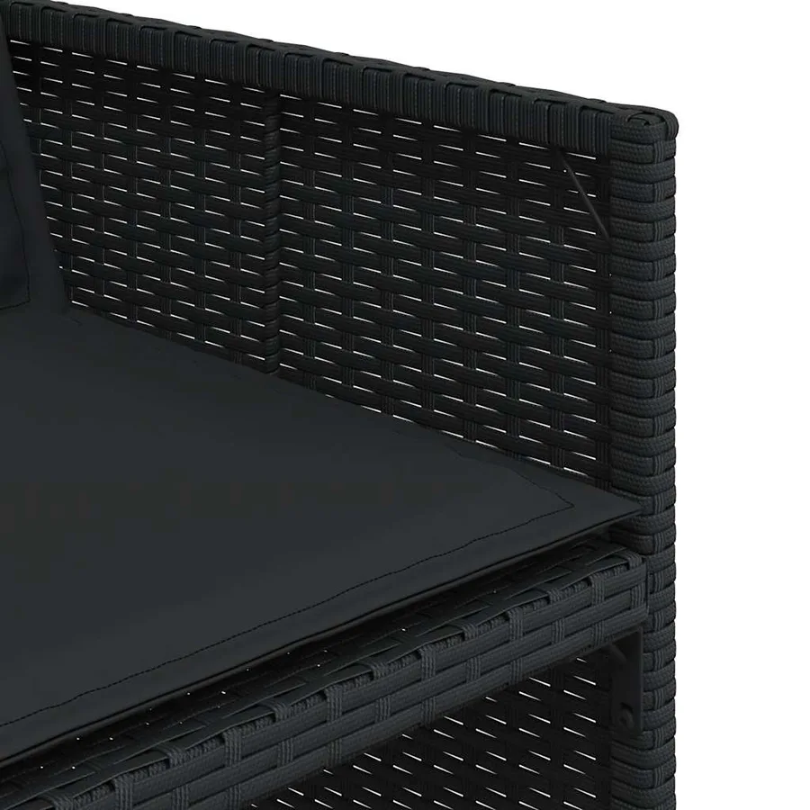 Ensemble à manger de jardin 13 pcs coussins noir résine tressée - 9