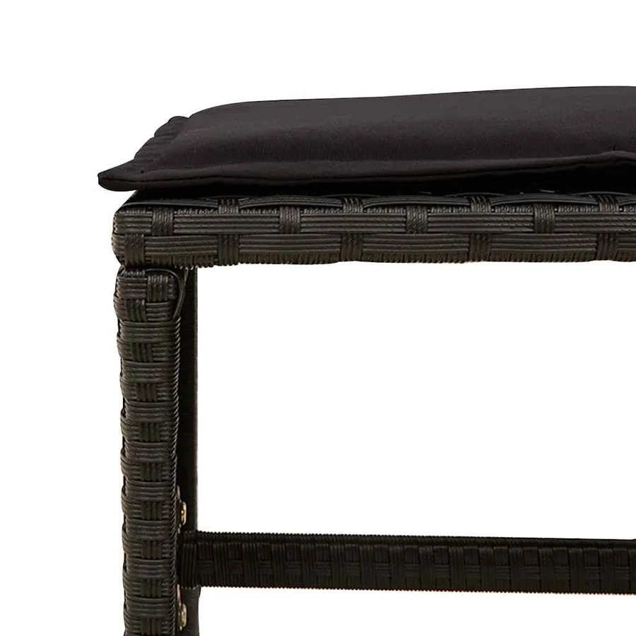 Ensemble à manger de jardin 13 pcs coussins noir résine tressée - 9