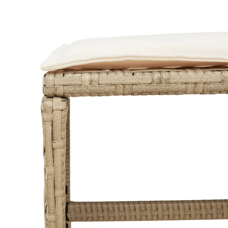 Ensemble à manger de jardin et coussins 9 pcs beige Poly rotin - 10