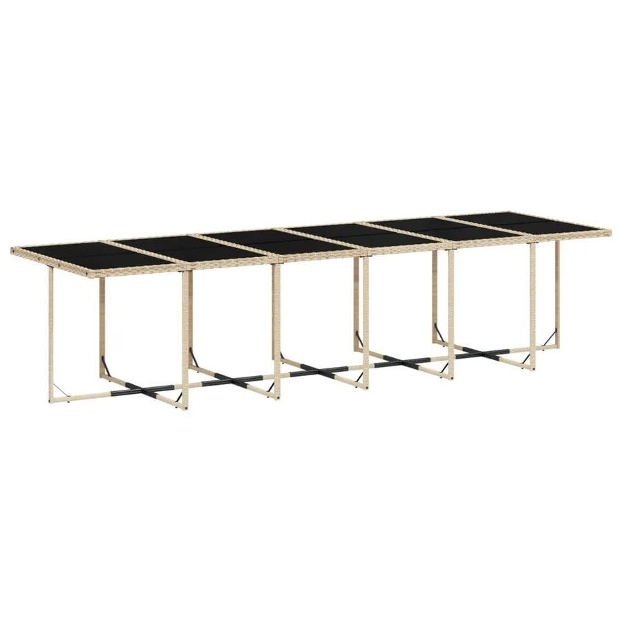 Ensemble à manger de jardin et coussins 17 pcs beige - 4
