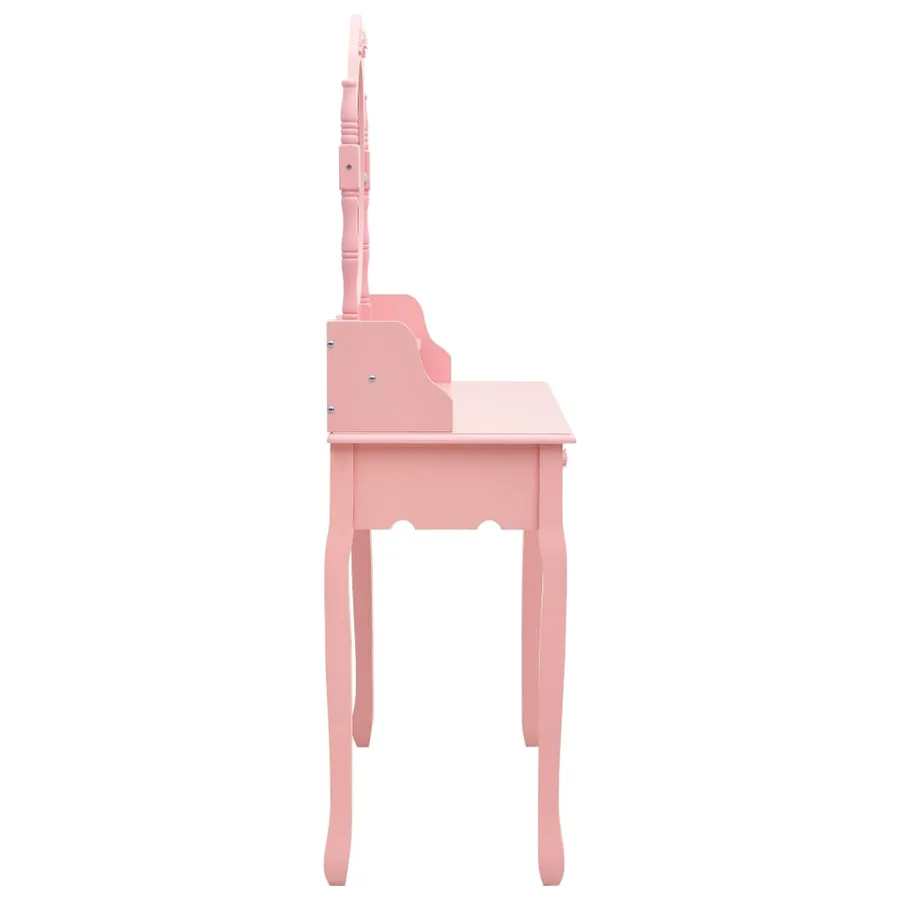 Ensemble de coiffeuse avec tabouret Rose 75x69x140 cm Paulownia - 4