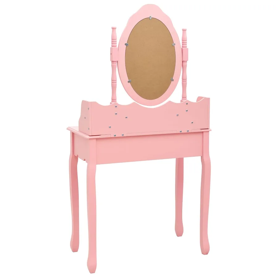 Ensemble de coiffeuse avec tabouret Rose 75x69x140 cm Paulownia - 5