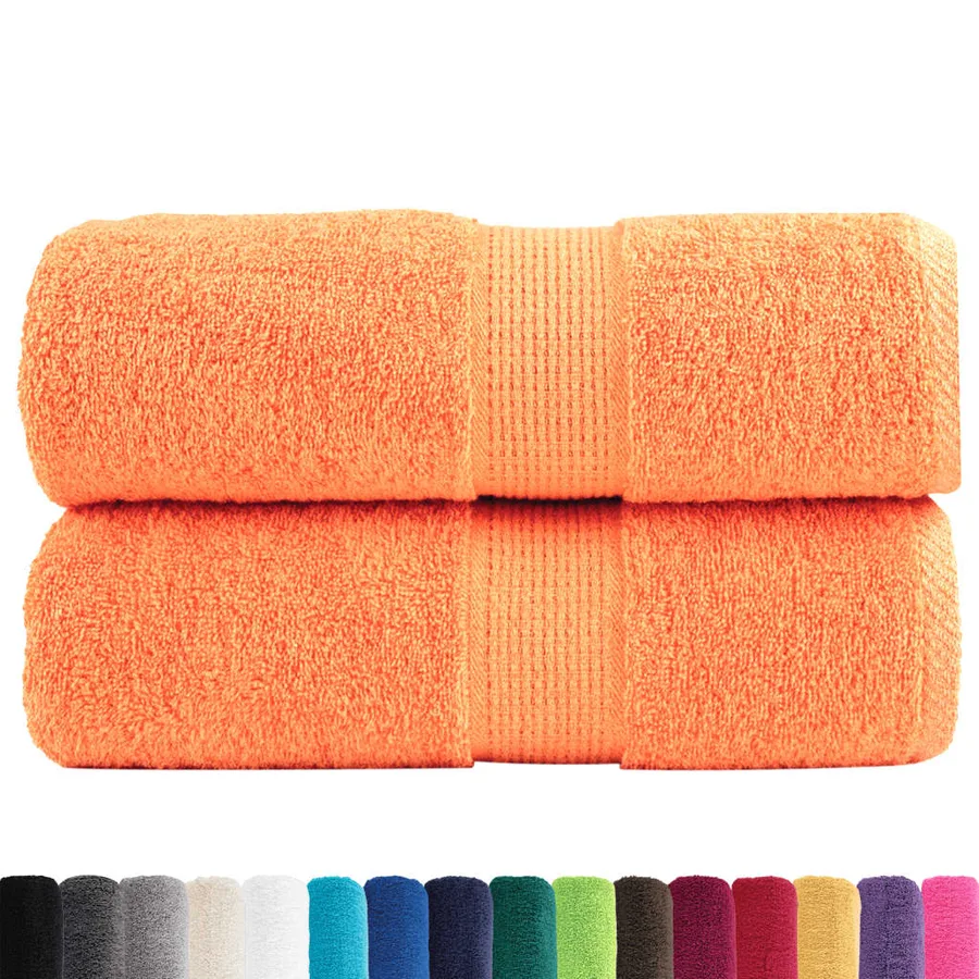 Serviettes de toilette premium SOLUND 2 pièces Orange 30 x 30 cm 600 g/m² - 2