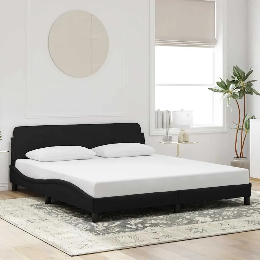 Cadre de lit Dover velours noir 180x200 cm