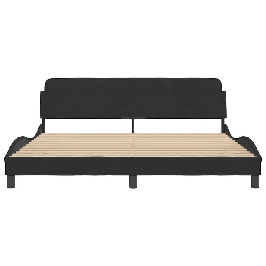 Cadre de lit Dover velours noir 180x200 cm - 4