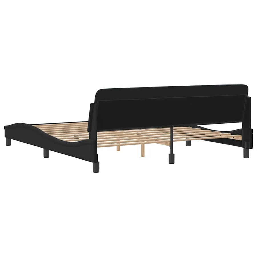 Cadre de lit Dover velours noir 180x200 cm - 6