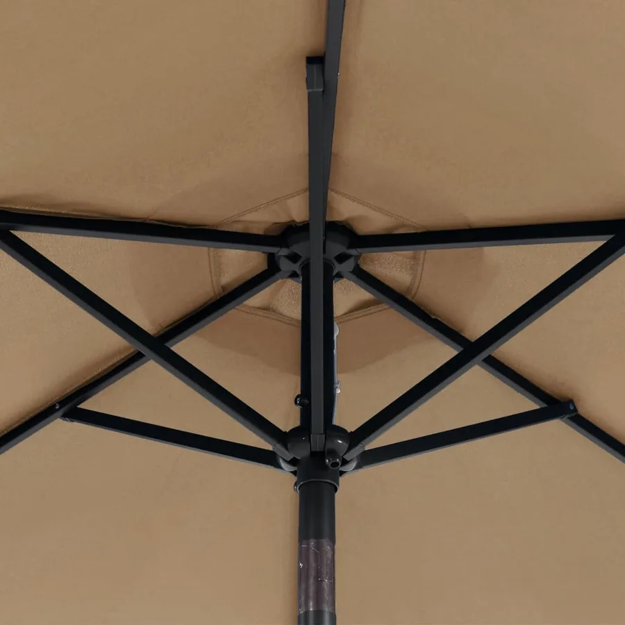 Parasol de jardin avec LED mât en acier taupe 225x225x212 cm - 12