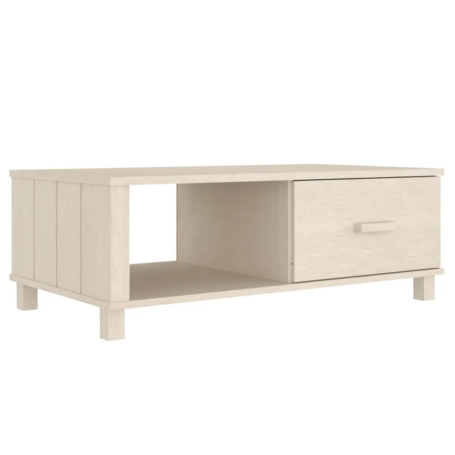 Table basse HAMAR Marron miel 100x55x35 cm Bois massif de pin - 2