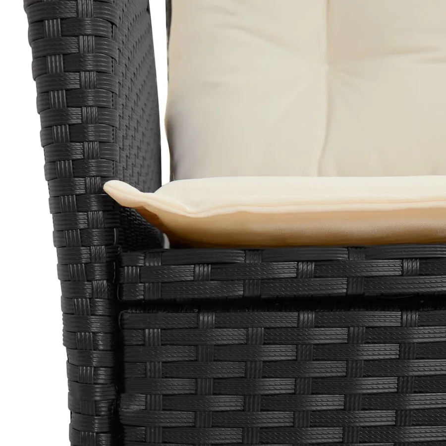 Ensemble à manger de jardin avec coussins 3 pcs Noir - 6