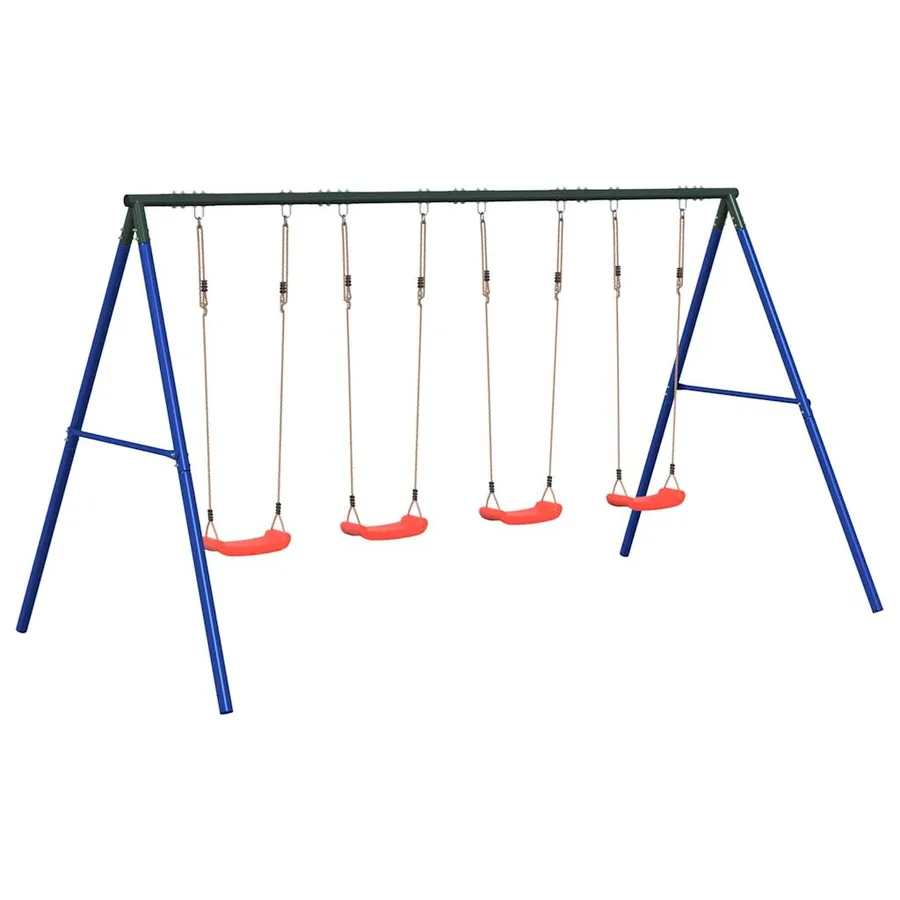 Jeu de balançoire d'extérieur avec 4 balançoires - 2
