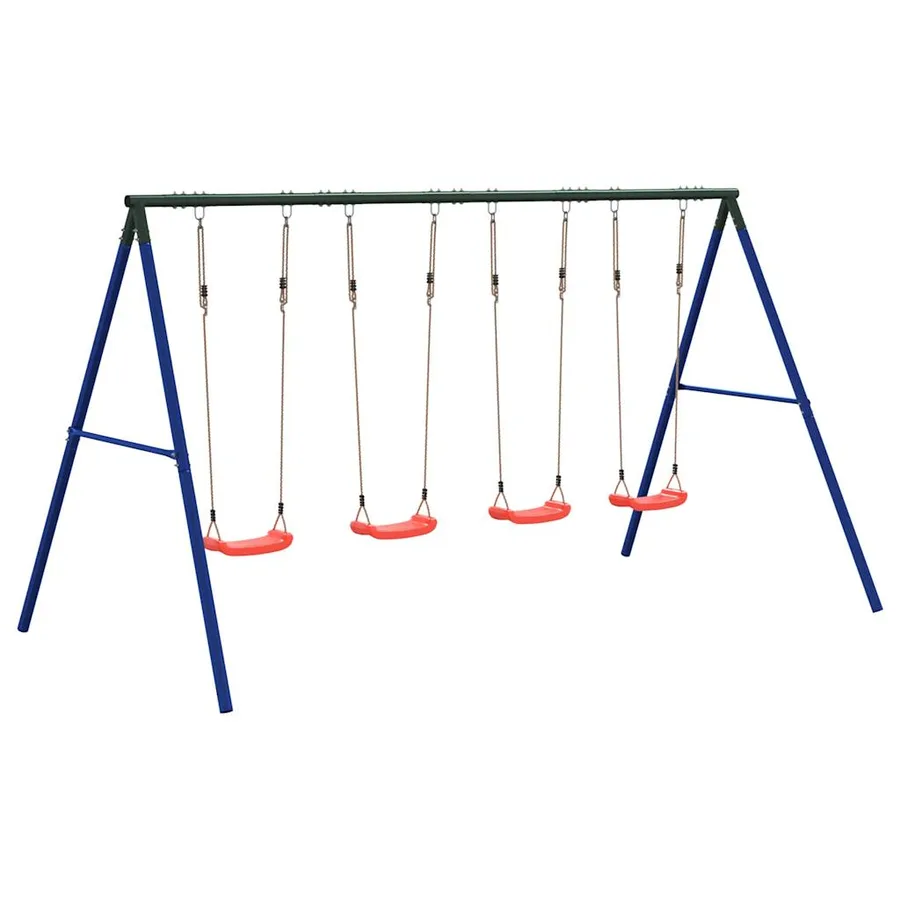 Jeu de balançoire d'extérieur avec 4 balançoires - 5