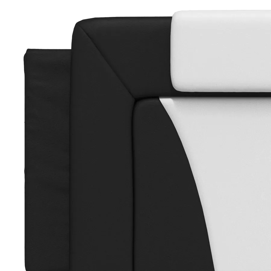 Cadre de lit Viana avec LED sans matelas noir et blanc 160x200 cm - 11