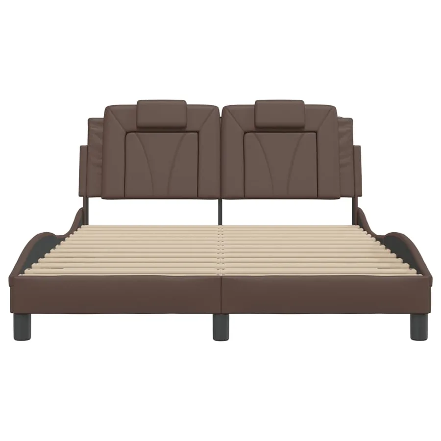 Cadre de lit Viana avec LED sans matelas marron 140x190 cm - 6
