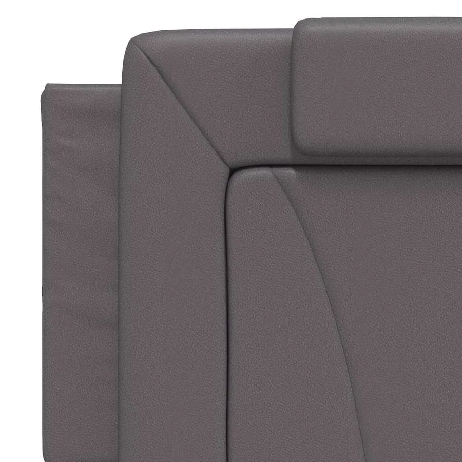 Cadre de lit Viana sans matelas gris 160x200 cm similicuir - 9