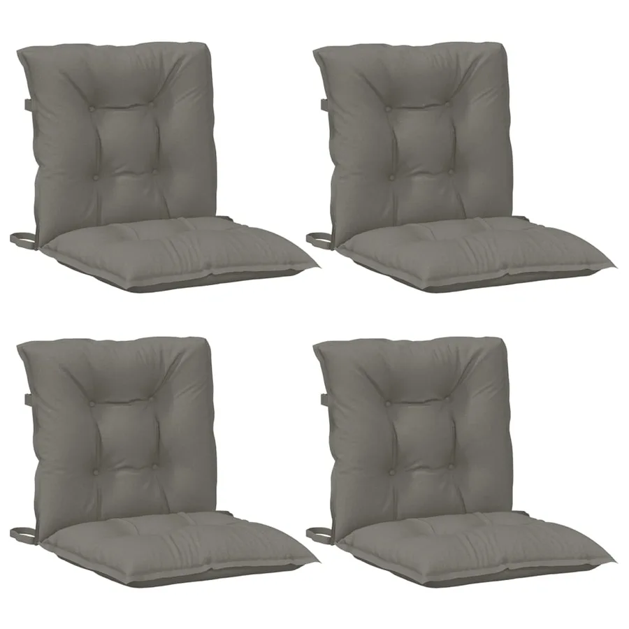 Coussins de chaise à dossier bas lot de 4 gris foncé mélangé - 4