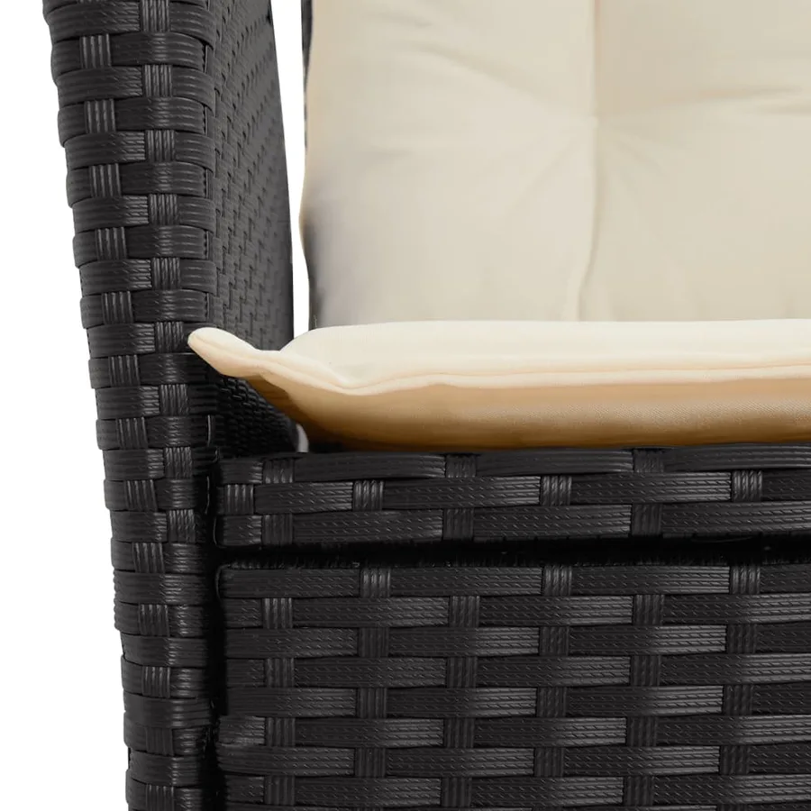 Ensemble à manger de jardin 4 pcs avec coussins noir - 8