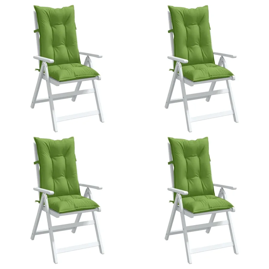 Coussins de chaise à dossier haut lot de 4 vert mélangé tissu