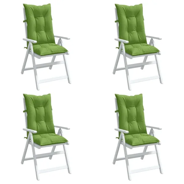Coussins de chaise à dossier haut lot de 4 vert mélangé tissu