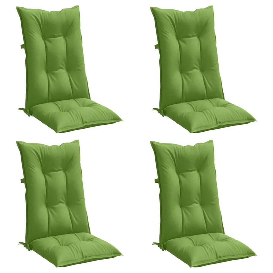 Coussins de chaise à dossier haut lot de 4 vert mélangé tissu - 4