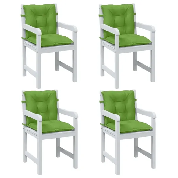 Coussins de chaise à dossier bas lot de 4 vert mélangé tissu
