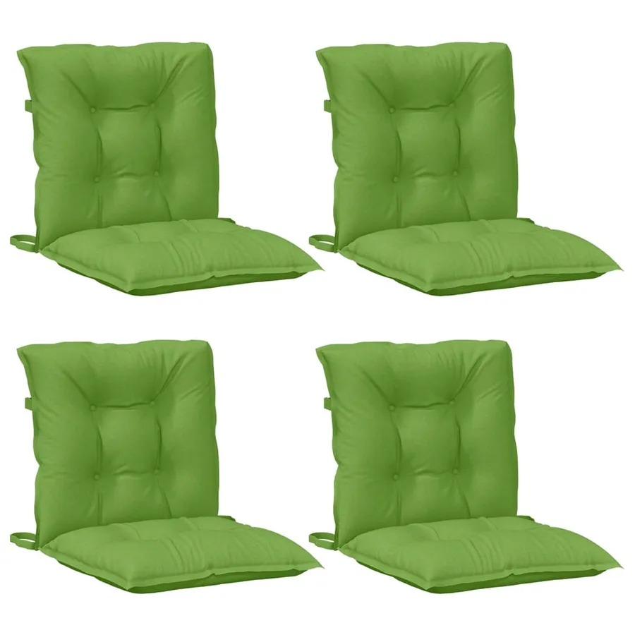 Coussins de chaise à dossier bas lot de 4 vert mélangé tissu - 4