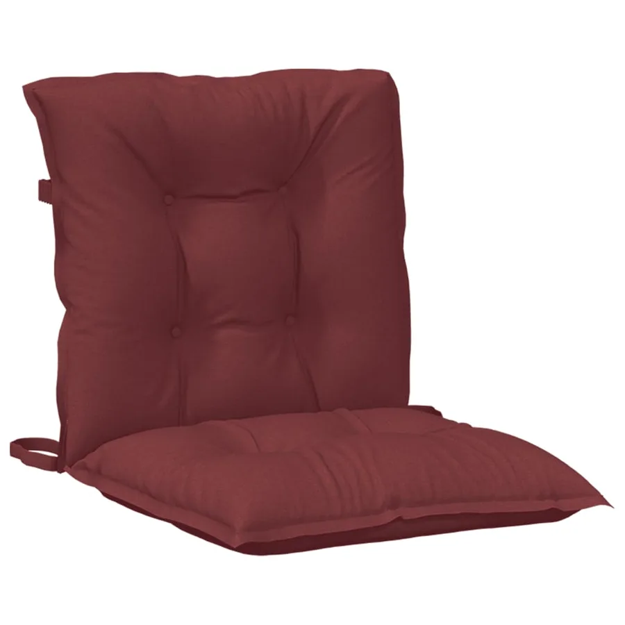 Coussins de chaise dossier bas lot de 4 rouge bordeaux mélangé - 4