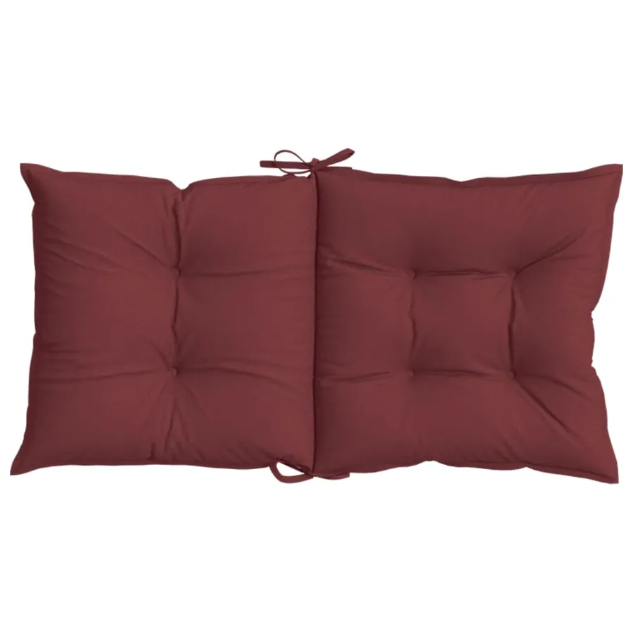 Coussins de chaise dossier bas lot de 4 rouge bordeaux mélangé - 6