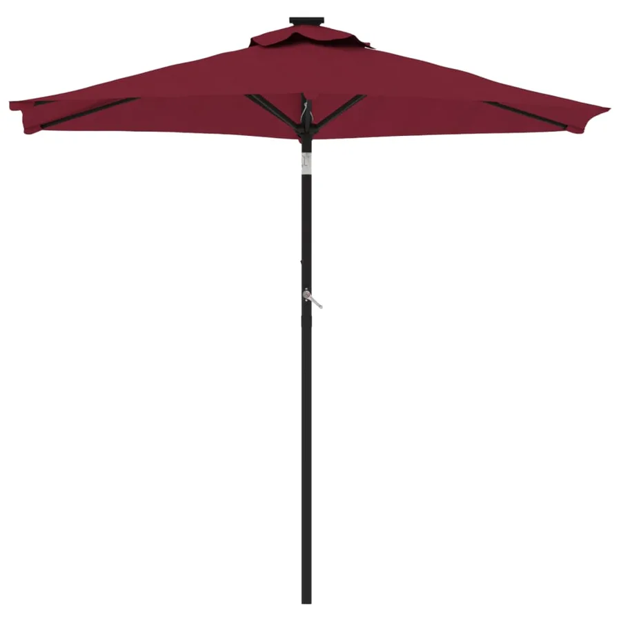 Parasol de jardin avec mât en acier bordeaux 225x225x212 cm - 3