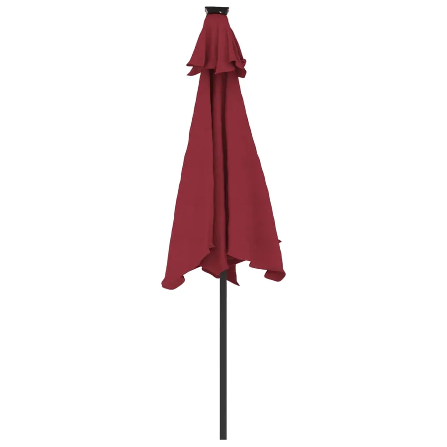 Parasol de jardin avec mât en acier bordeaux 225x225x212 cm - 6