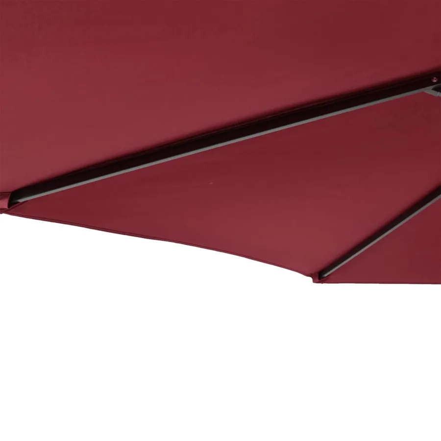 Parasol de jardin avec mât en acier bordeaux 225x225x212 cm - 8