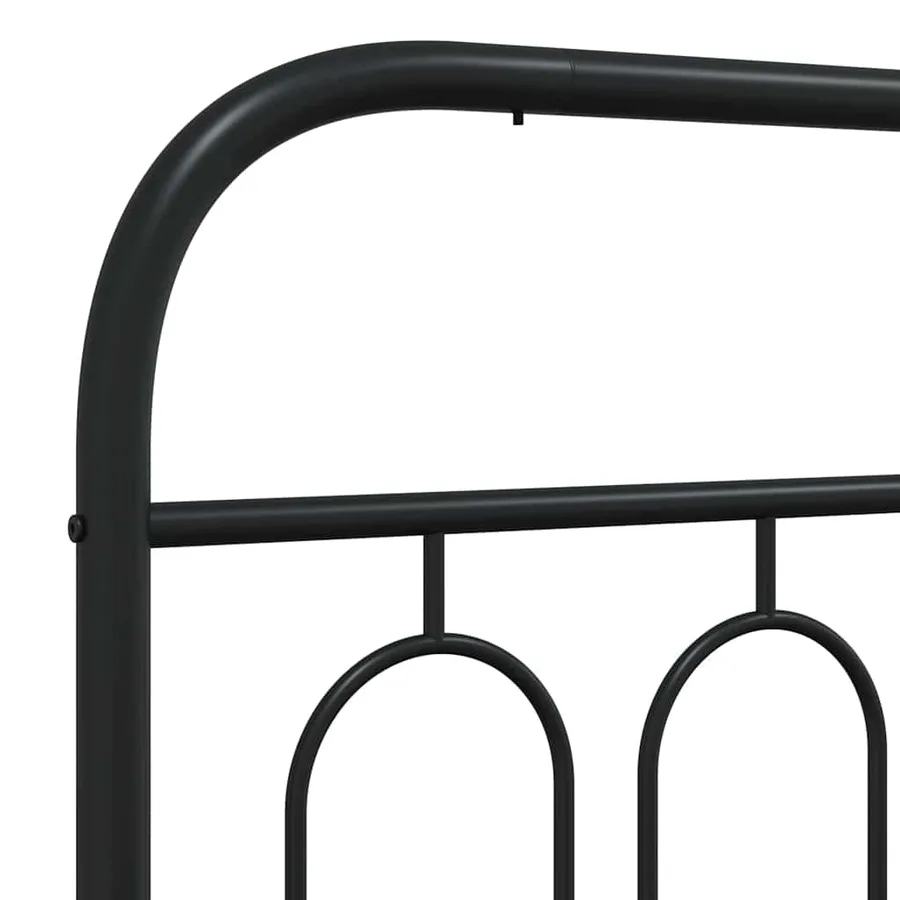 Cadre de lit métal sans matelas avec tête de lit noir 135x190cm - 7