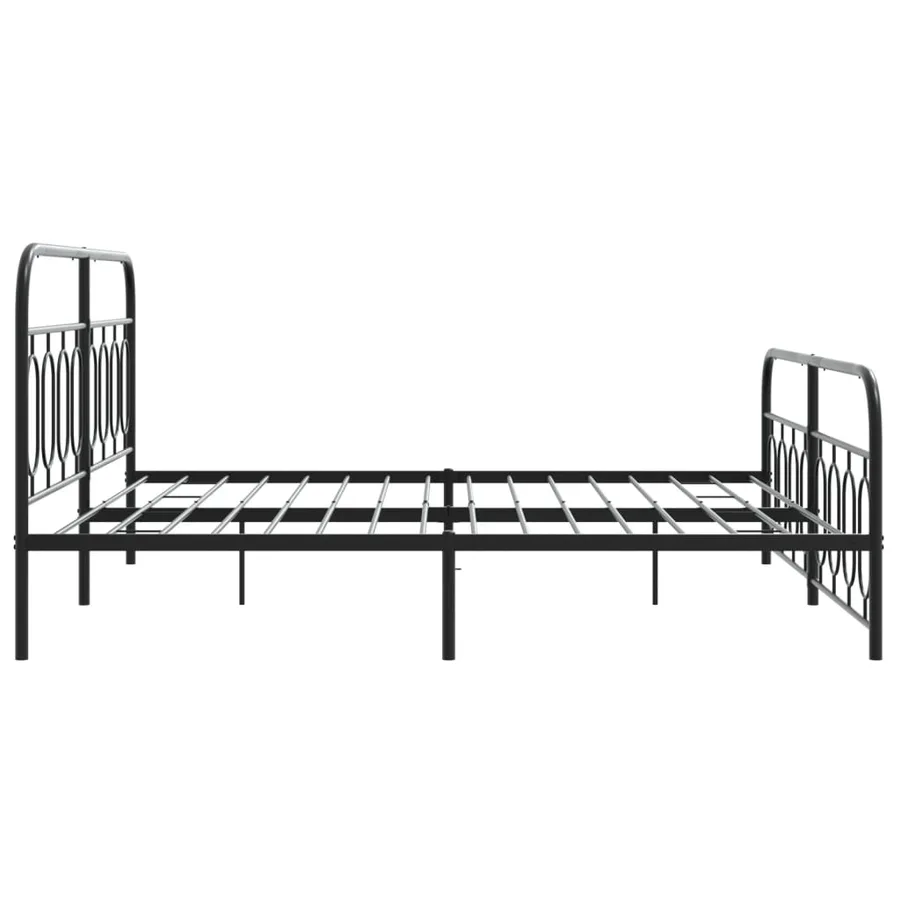 Cadre de lit métal sans matelas avec pied de lit noir 183x213cm - 5