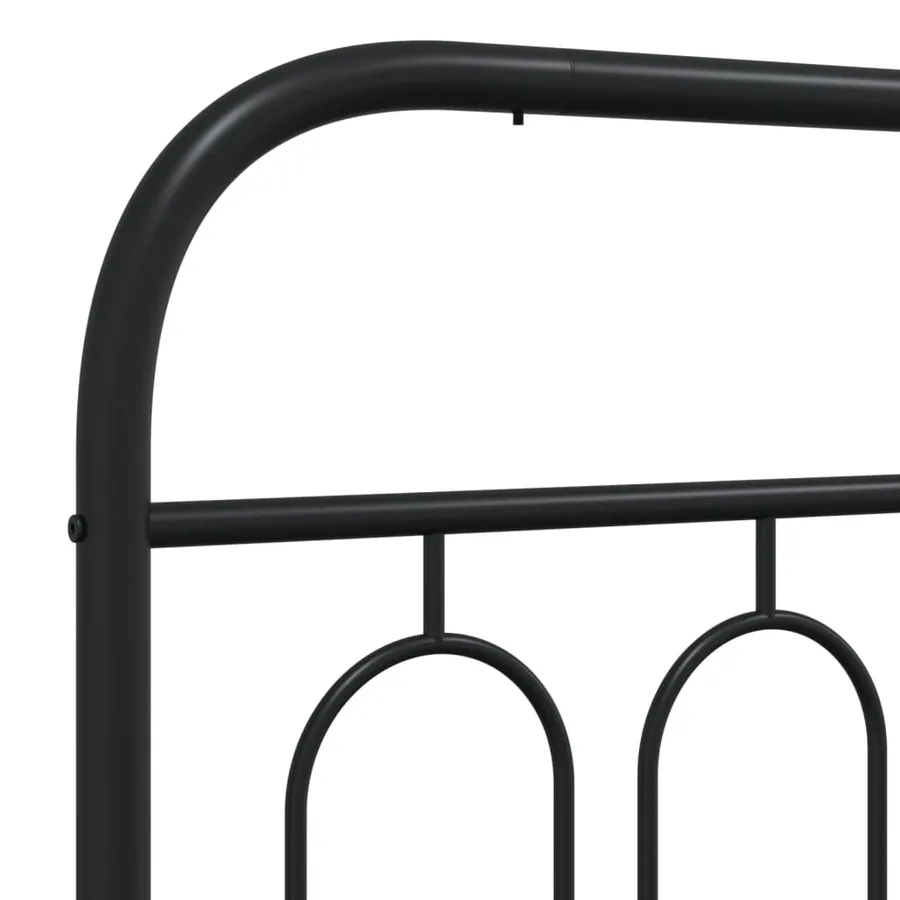 Cadre de lit métal sans matelas avec pied de lit noir 183x213cm - 7