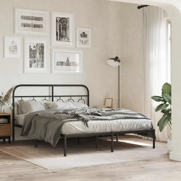 Tête de lit de remplacement métal noir 137 cm