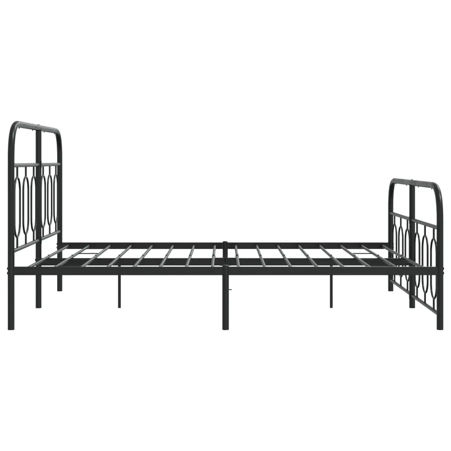 Cadre de lit métal sans matelas avec pied de lit noir 140x190cm - 5