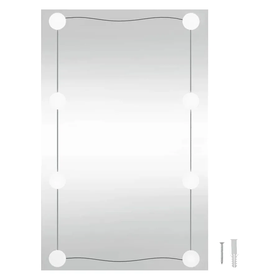 Miroir mural avec lumières LED 50x80 cm verre rectangulaire - 15