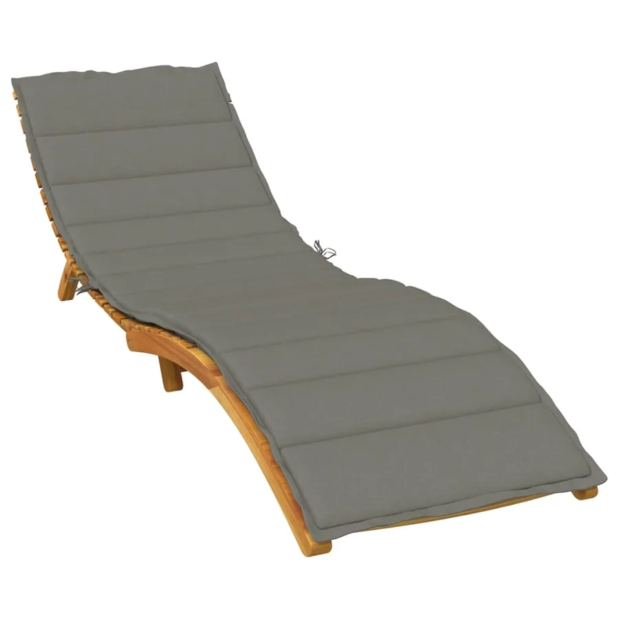 Coussin de chaise longue gris foncé mélangé 200x70x4 cm tissu
