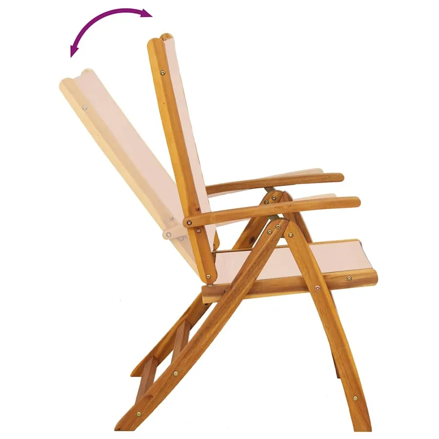 Ensemble à Manger de jardin 7pcs bois d'acacia solide textilène - 7