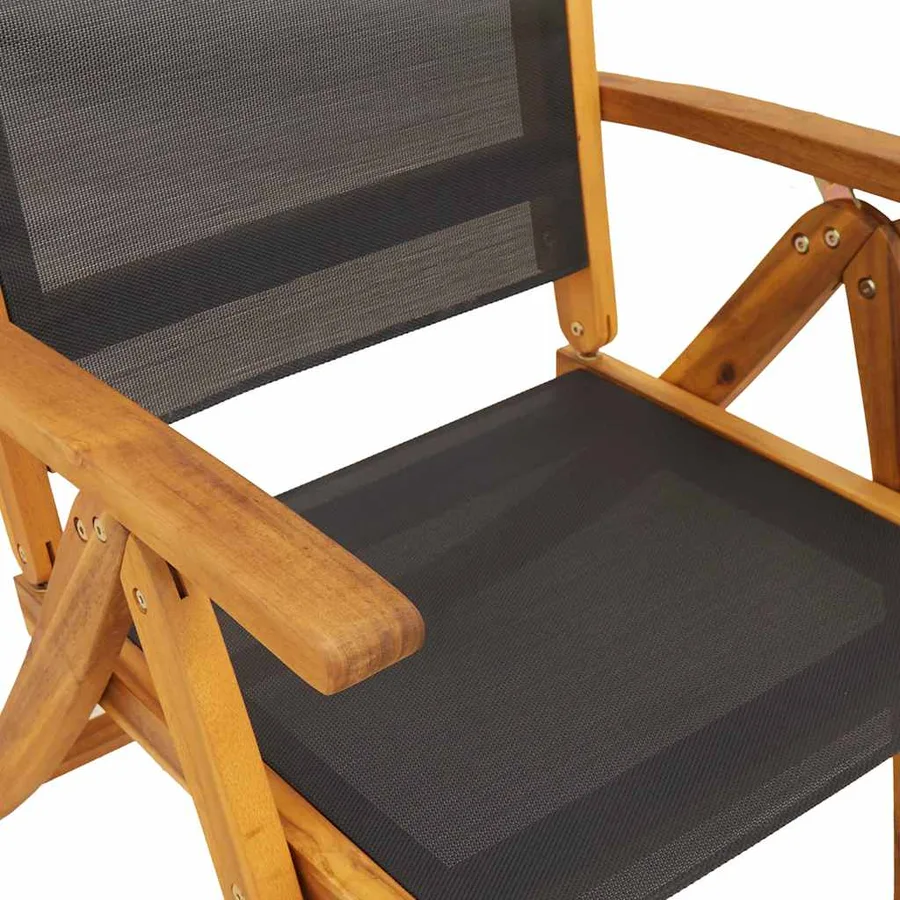 Ensemble à manger de jardin 9pcs bois d'acacia solide textilène - 12