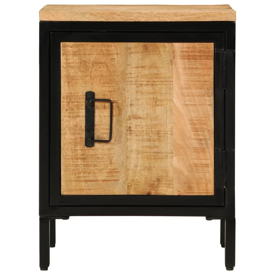 Table de chevet 40x30x52,5 cm bois de manguier massif brut - 3