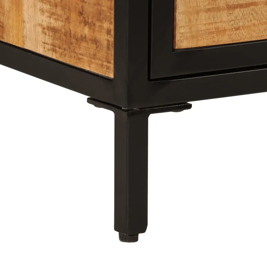 Table de chevet 40x30x52,5 cm bois de manguier massif brut - 8