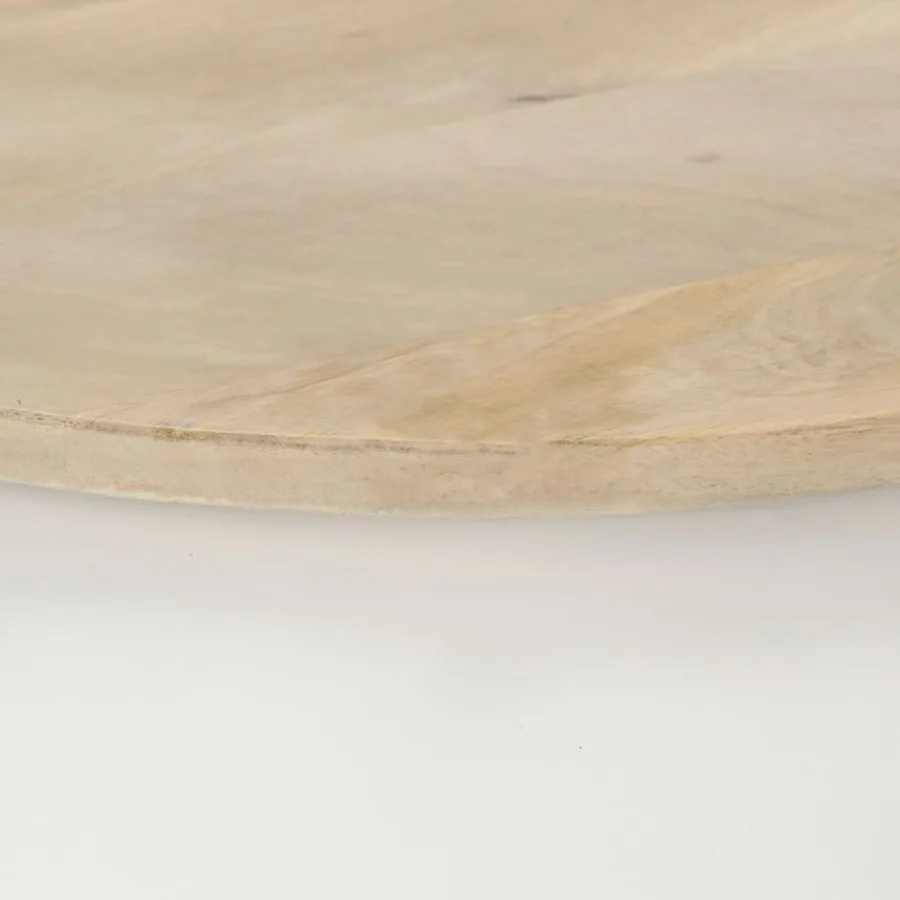 Table basse blanc 51x51x27 cm bois de manguier massif - 4