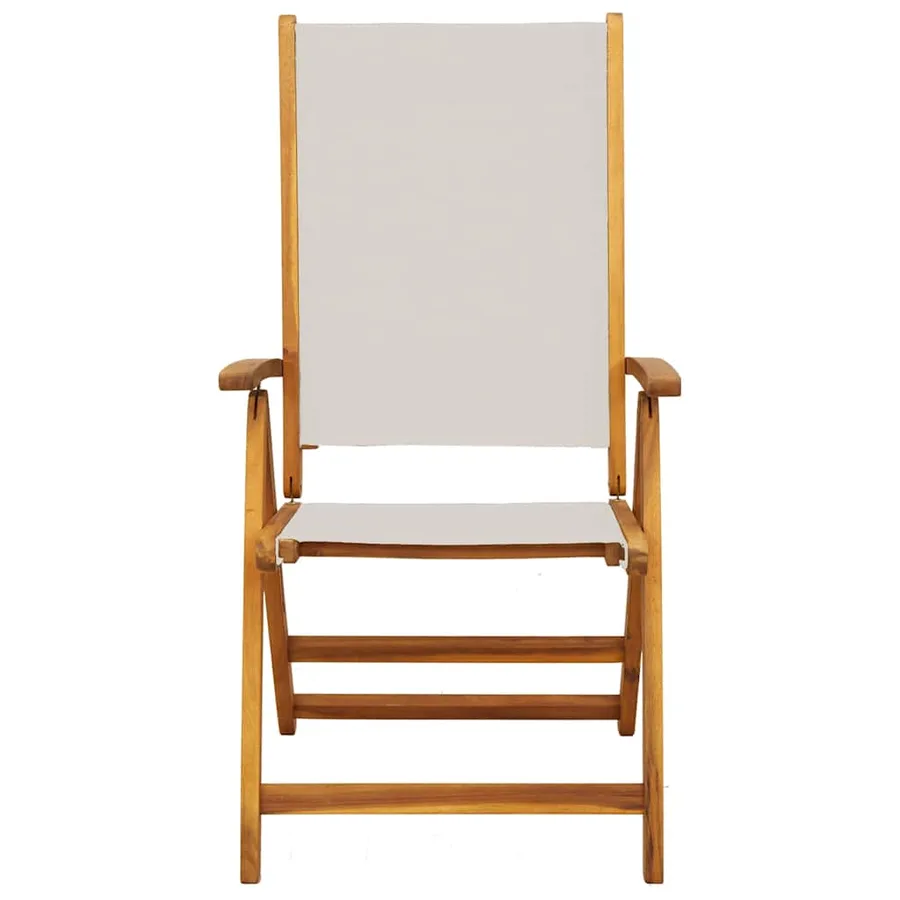 Chaises pliables de jardin lot de 4 bois d'acacia et textilène - 4