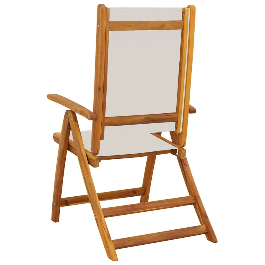 Chaises pliables de jardin lot de 4 bois d'acacia et textilène - 5