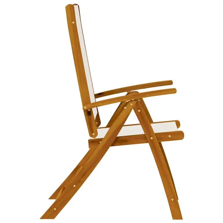 Chaises pliables de jardin lot de 4 bois d'acacia et textilène - 6