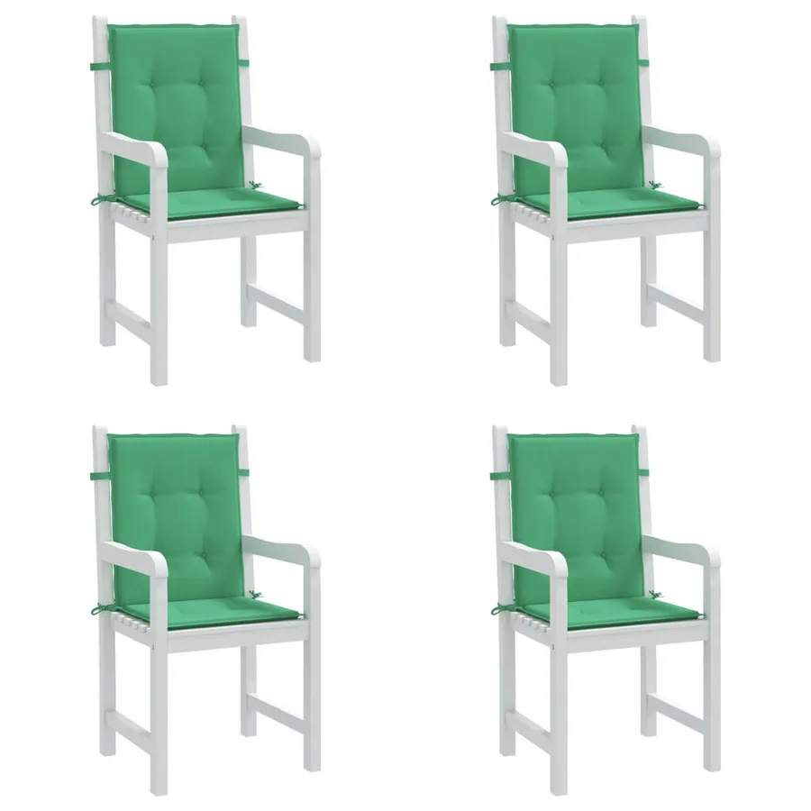 Coussins de chaise de jardin à dossier bas lot de 4 vert - 4