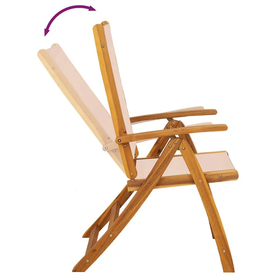 Ensemble à Manger de jardin 7pcs bois d'acacia solide textilène - 6
